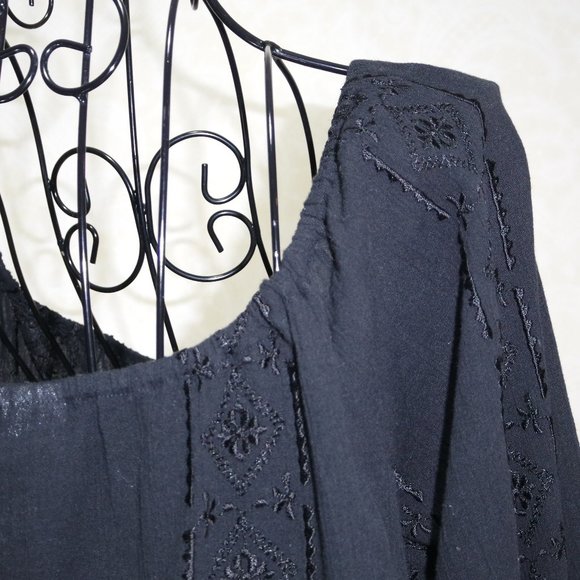 BILLBASS JEANS Black Accent Stitching Adjustable Wrists Front Long Sleev… - Picture 1 of 15